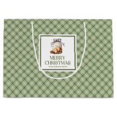 Cozy Christmas Gift Bag Nordic Soft Pastel Style ラージペーパーバッグ (正面)