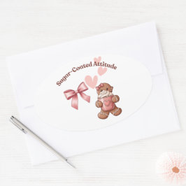 Cozy Christmas Gingerbread Coquette – Swee 楕円形シール