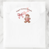 Cozy Christmas Gingerbread Coquette – Swee 楕円形シール (バッグ)