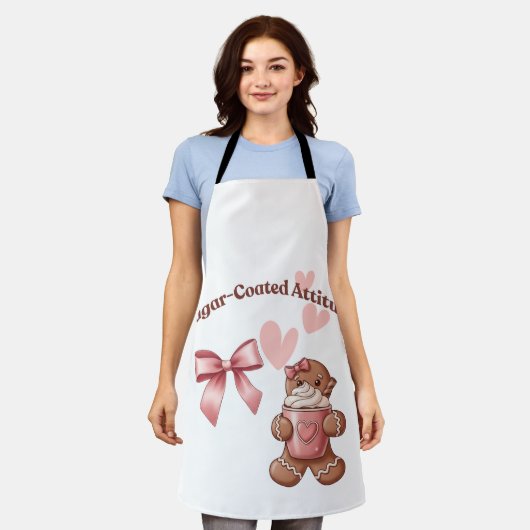 Cozy Christmas Gingerbread Coquette Sweet エプロン (着用した状態)