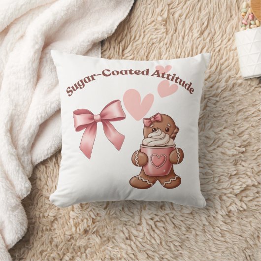 Cozy Christmas Gingerbread Coquette Sweet クッション (ブランケット)