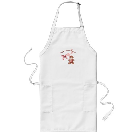 Cozy Christmas Gingerbread Coquette Sweet ロングエプロン (正面)