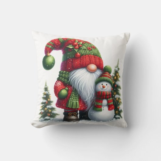 Cozy Christmas Gnome Art – Festive Holiday クッション (正面)