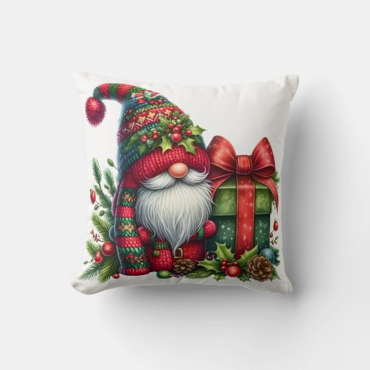 Cozy Christmas Gnome Art – Festive Holiday クッション (正面)