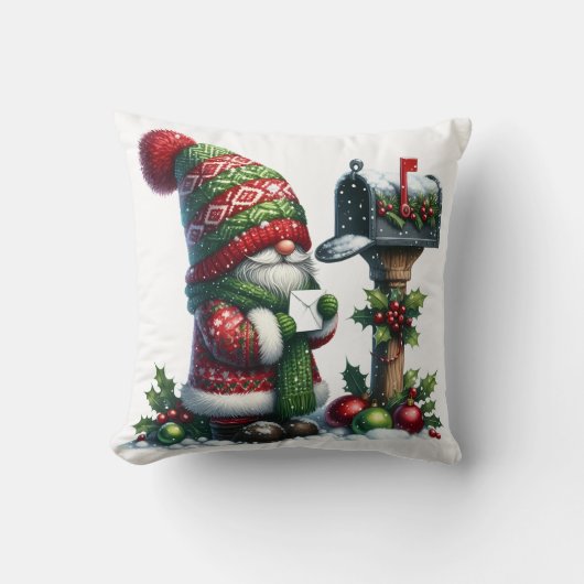 Cozy Christmas Gnome Art – Festive Holiday クッション (正面)