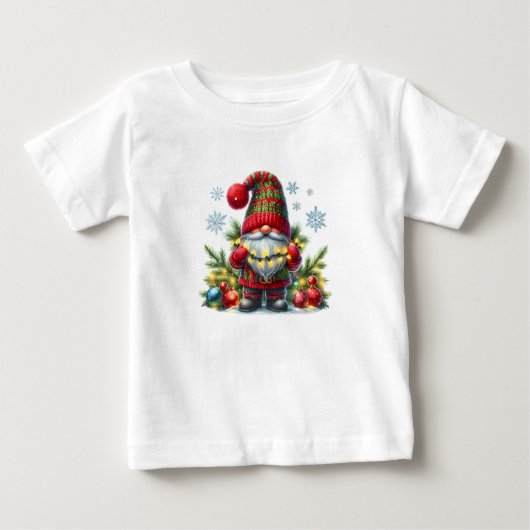 Cozy Christmas Gnome Art – Festive Holiday ベビーTシャツ (正面)