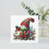 Cozy Christmas Gnome Art – Festive Holiday 招待状 (スタンド正面)