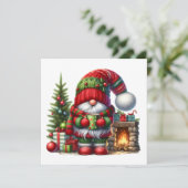 Cozy Christmas Gnome Art – Festive Holiday 招待状 (スタンド正面)