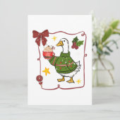 Cozy Christmas Goose Holiday Design 招待状 (スタンド正面)
