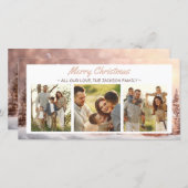 Cozy Christmas Greetings 3 Photo Collage シーズンカード (正面/裏面)
