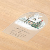 Cozy Christmas Holiday or Christmas Party アクリル招待状 (レイダウン)