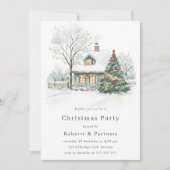 Cozy Christmas Holiday or Christmas Party 招待状 (正面)