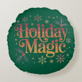 Cozy Christmas Kids Pillow | Cute Holiday Decor ラウンドクッション