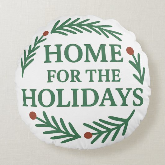 Cozy Christmas Kids Pillow | Cute Holiday Decor ラウンドクッション (正面)