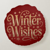 Cozy Christmas Kids Pillow | Cute Holiday Decor ラウンドクッション (裏面)