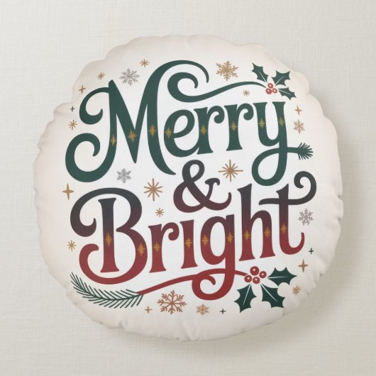 Cozy Christmas Kids Pillow | Cute Holiday Decor ラウンドクッション (正面)