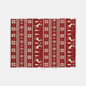 Cozy Christmas Knit Pattern Blanket フリースブランケット (正面(横))