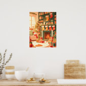 Cozy Christmas Living Room ポスター (キッチン)