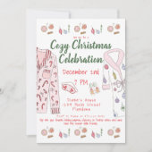 Cozy Christmas Pajama Party Festive Pajamas Robes 招待状 (正面)