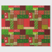 Cozy Christmas Patchwork Quilt Wrapping Paper  ラッピングペーパー (フラット)