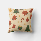 Cozy Christmas Pattern with Gifts and Trees クッション (裏面)