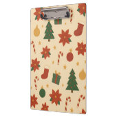 Cozy Christmas Pattern with Gifts and Trees クリップボード (左)