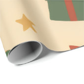 Cozy Christmas Pattern with Gifts and Trees ラッピングペーパー (ロールコーナー)