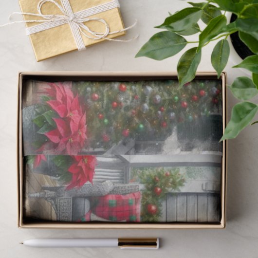 Cozy Christmas Porch Tree  薄葉紙 (ギフト)