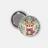 Cozy Christmas Reindeer in a Winter Wonderland マグネット (正面/裏面)