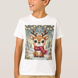 Cozy Christmas Reindeer in a Winter Wonderland Tシャツ