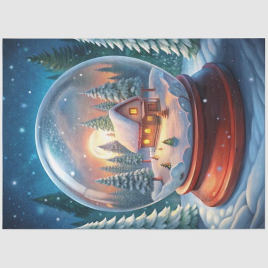 Cozy Christmas scene wreath rustic tissue paper 薄葉紙 (正面)