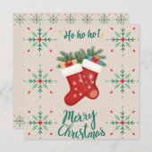 Cozy Christmas Stockings Card – Festive Holiday Gr (正面/裏面)