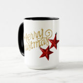 Cozy Christmas t tshirt with Santa Claus Design マグカップ (正面左)