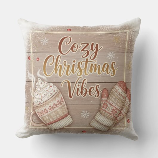 Cozy Christmas Vibes Decorative Pillow クッション (正面)