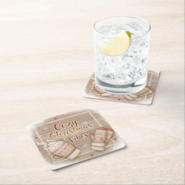 Cozy Christmas Vibes Decorative Pillow スクエアペーパーコースター