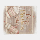 Cozy Christmas Vibes Decorative Pillow フリースブランケット (正面(横))