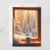 Cozy Christmas Window Snowfall Holiday Card シーズンカード (裏面)