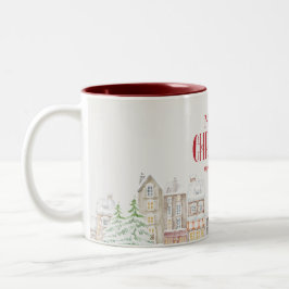 Cozy Christmas Winter Homes ツートーンマグカップ
