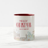 Cozy Christmas Winter Homes ツートーンマグカップ (中央)