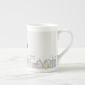 Cozy Christmas Winter Homes ボーンチャイナマグカップ (右)