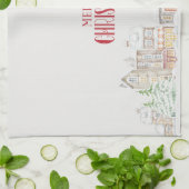 Cozy Christmas Winter Homes Tea Towel キッチンタオル (折り畳み)