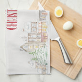 Cozy Christmas Winter Homes Tea Towel キッチンタオル (四つ折り)