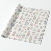 Cozy Christmas Winter Homes Wrapping Paper ラッピングペーパー (アンロールド)