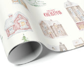 Cozy Christmas Winter Homes Wrapping Paper ラッピングペーパー (ロールコーナー)