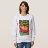 Cozy Christmas with an Orange Cat スウェットシャツ (正面フル)