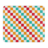 Cozy classroom diagonal checkerboard pattern カッティングボード (正面)