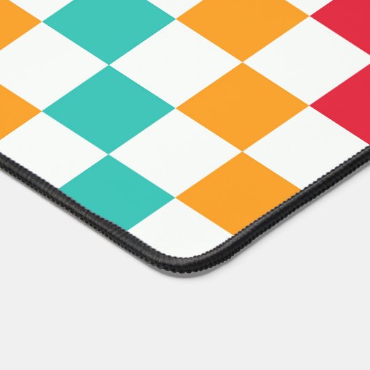 Cozy classroom diagonal checkerboard pattern デスクマット (コーナー)