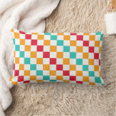 Cozy classroom diagonal checkerboard pattern ランバークッション (ブランケット)