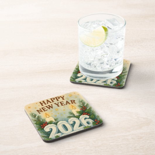 cozy coaster set for happy new year 2026 コースター (右側)