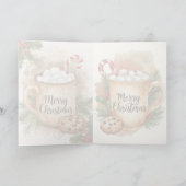 Cozy cocoa merry Christmas cookie holly festive カード (内部)